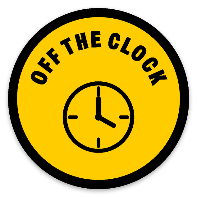 Off the clock patch and sticker