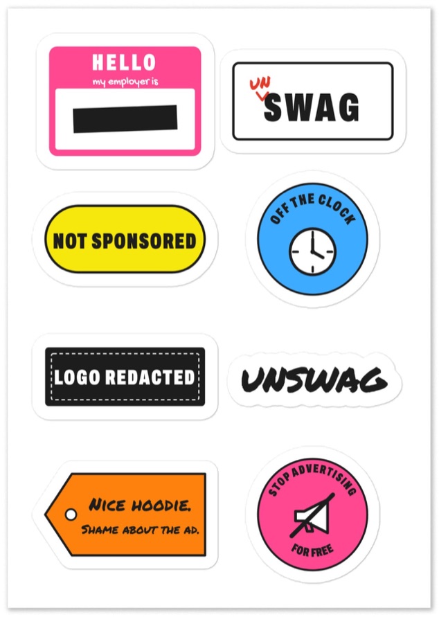 Sticker sheet, eight designs
